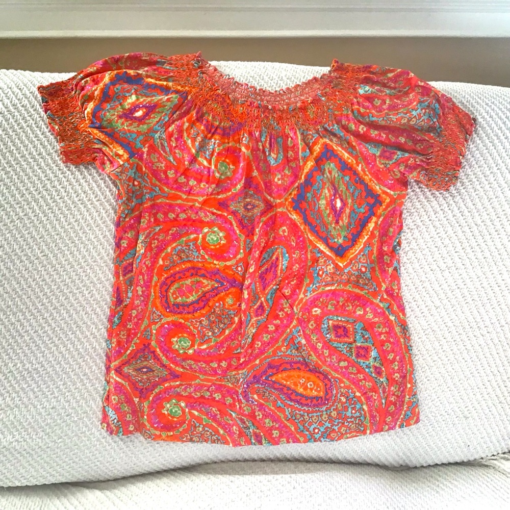 Very good condition peasant style Ralph Lauren top 100% cotton size L